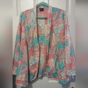 Vintage Colorful Geometric Pattern Blazer
